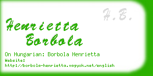 henrietta borbola business card